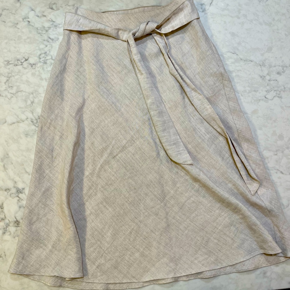 Linen Flowy Skirt with Tie Belt